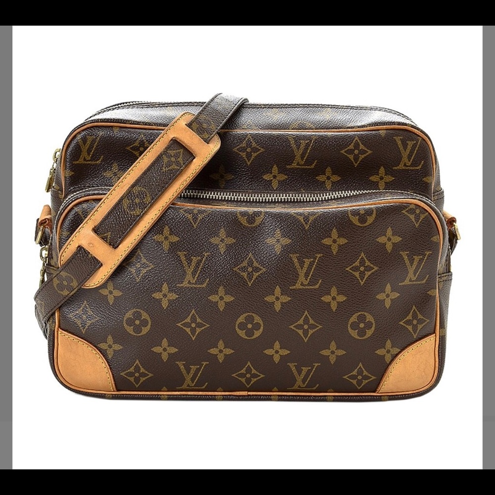 Monogram nil canvas shoulder bag 28”